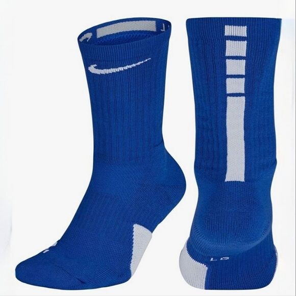 Nike Elite Crew Blue Basketball Socks - Picture 2 of 8